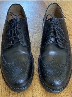 Bostonian Strada Black Leather Wingtip Rubber Sole Oxford Shoes Men’s Size 10.5